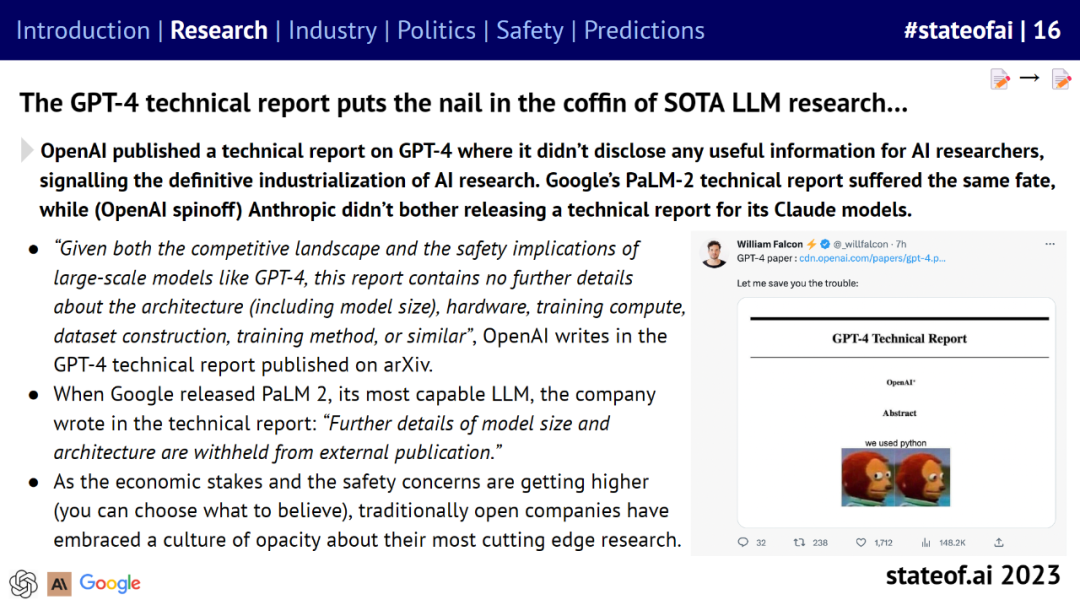 AI将玩转3A大作，OpenAI将被调查？2023 AI全景报告给出十大预测
