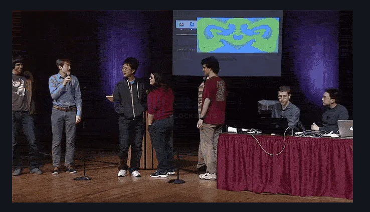 A group of people standing on a stage
Description automatically generated