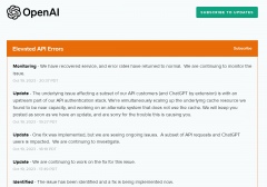 OpenAI API 出现严重故障致无法使用,目前已修复服务 OpenAI API 出现严重故障致无法使用,目前已修复服务