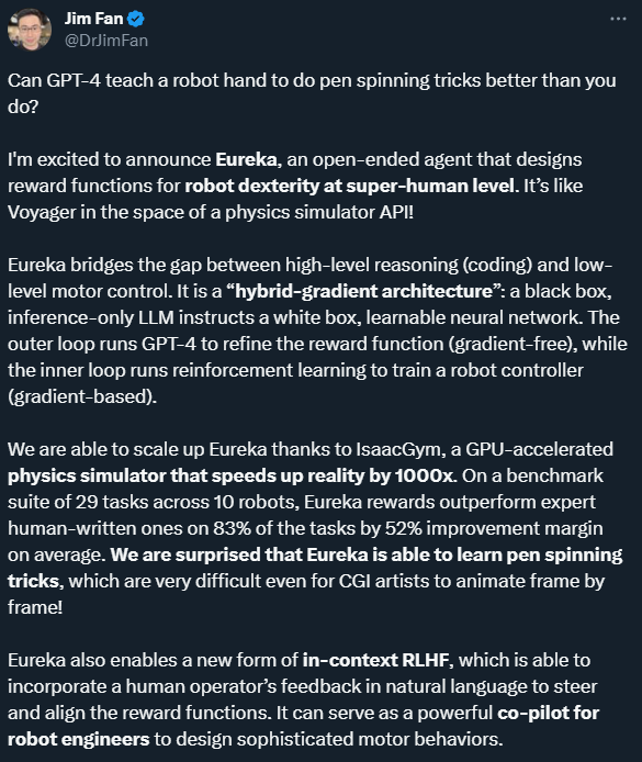 有了GPT-4之后,机器人把转笔、盘核桃都学会了