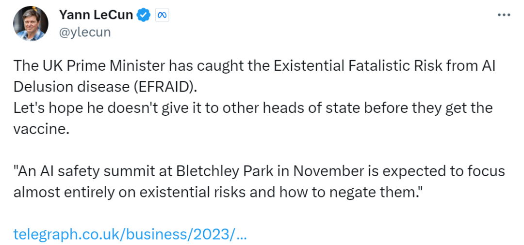图灵奖得主吵起来了,LeCun:Bengio、Hinton 等的 AI 灭绝论是荒谬的