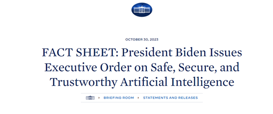 美国白宫发布总统令:鼓励AI以安全、可靠的方式发展