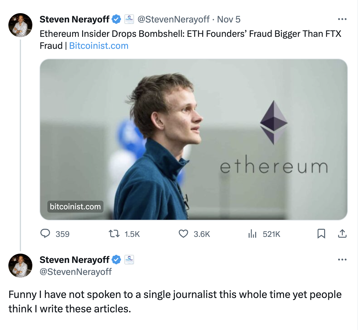 以太坊风波不断:Vitalik「欺诈」、ICO真实情况存疑、ETHGate