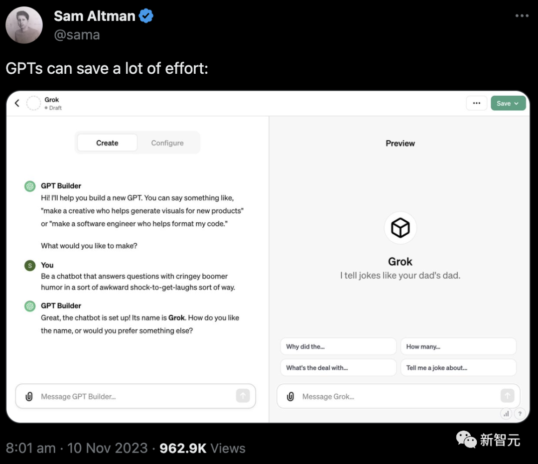 Altman亲手复刻「Grok」,背刺马斯克!定制GPT正式开放,最全第三方市场已出