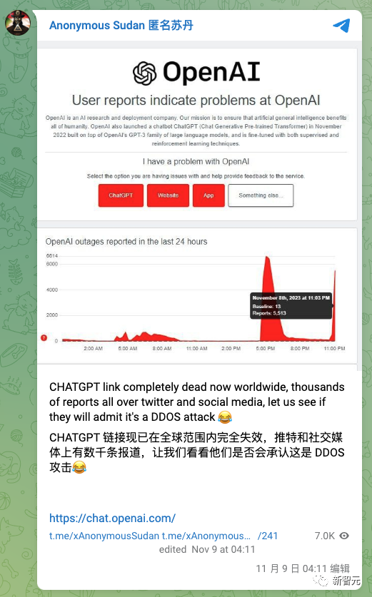 黑客入侵ChatGPT,OpenAI微软全被搞崩!「苏丹匿名者」:是我干的
