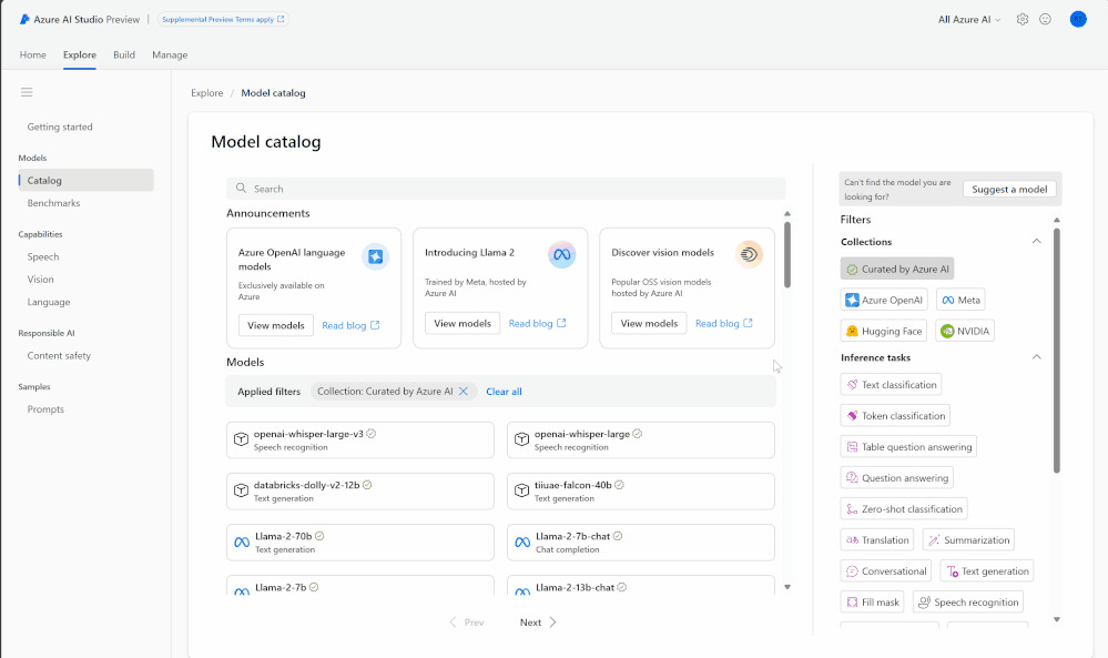 微软Azure AI新增Phi、Jais等，40种新大模型
