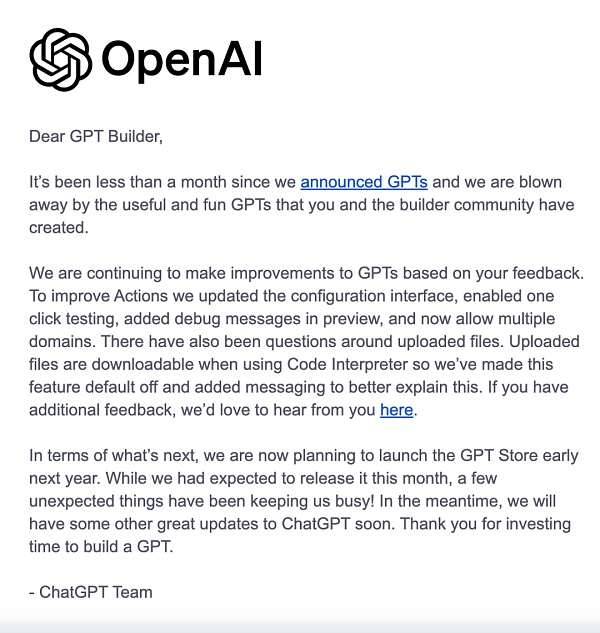 GPT商城延迟上线:OpenAI宫斗落幕