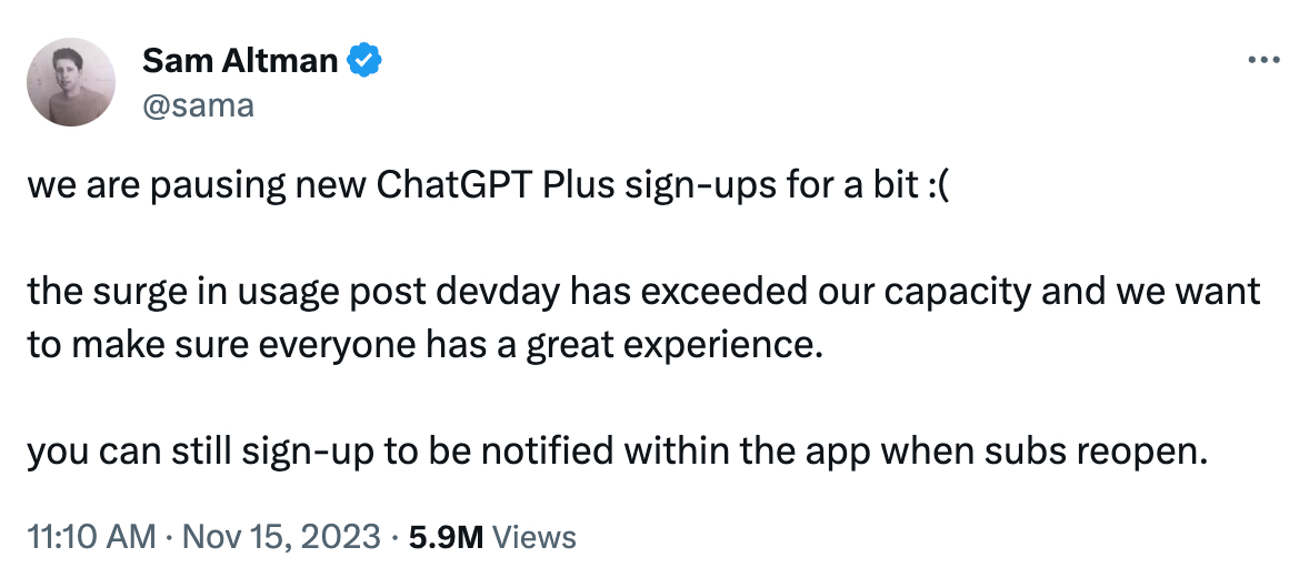 OpenAI 重新开放 ChatGPT Plus 订阅，ChatGPT 月流量已接近峰值水平