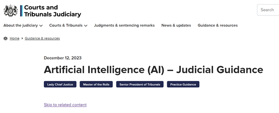 英国允许法官使用ChatGPT写裁决书，并公布官方指南！