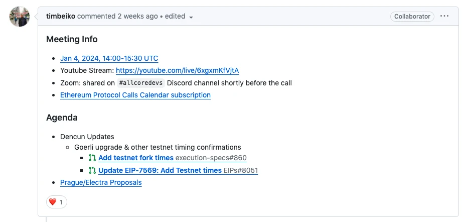 坎昆升级时间表确认,两周之内落地Goerli