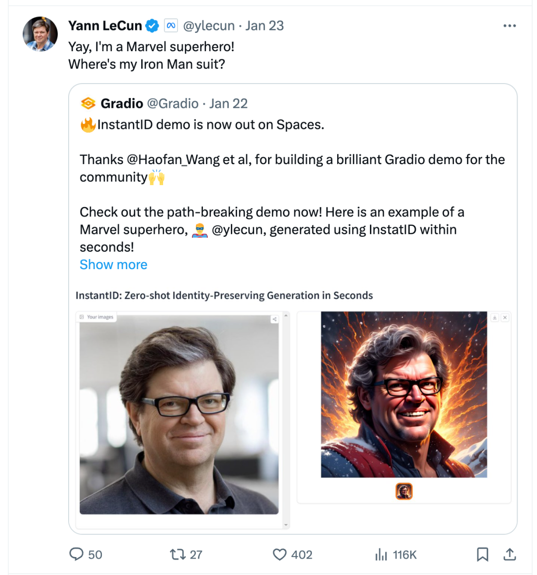 小红书开源「InstantID」效果炸裂，被Yann LeCun点赞，迅速蹿上Github热榜