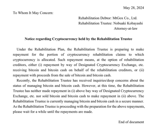 10年“门头沟”Mt.Gox接近尾声,14万枚BTC抛压来了?