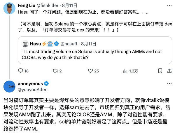 AMM与CLOB之争:Solana上交易仍以AMM主导是因memecoin太火