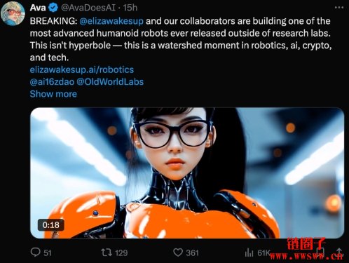 ElizaOS人形AI区块链机器人强势登场!首批定价42 万美元