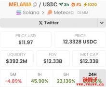 川普妻子Melania也发币,MELANIA币5小时内冲上百亿美金市值 川普妻子Melania也发币,MELANIA币5小时内冲上百亿美金市值