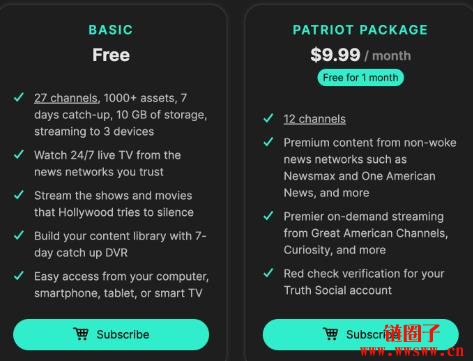 Truth Social串流平台Patriot Package公测开跑,宝石代币即将上线