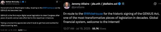 川普签署《GENIUS Act》!美国首部稳定币监管法案正式落地