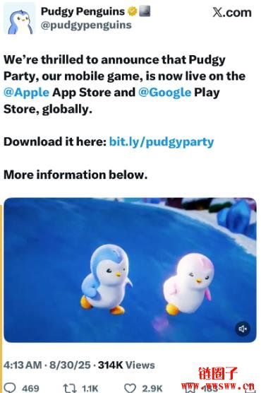 Pudgy Penguins游戏Pudgy Party登陆 iOS 和 Android