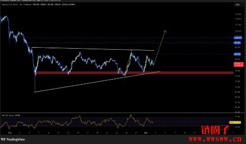Solana价格预测：地SOL测试77.6美元关键支撑位